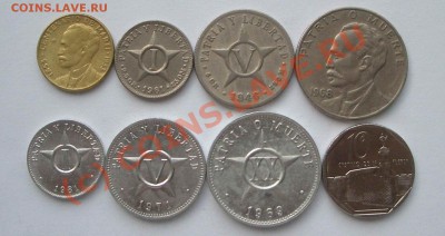 Куба - 8 монет 1953-1994 (окон. 7.08.10 в 22-00 МСК) - Куба - 8 монет