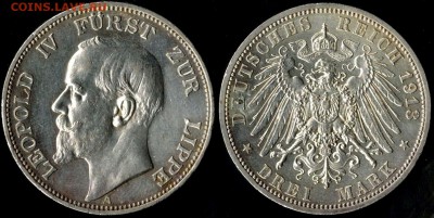 3 марки 1913г Липпе до 08.08.15г 22.00 мск - Панорама21