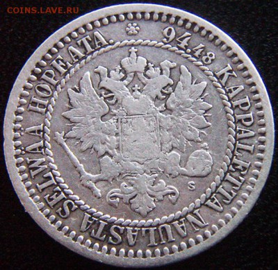Царская Финляндия_серебряная марка 1866; до 04.08_22.06мск - 10261
