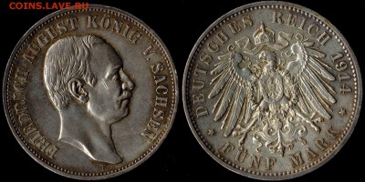 5 марок 1914 Саксония с 2000р!!! до 08.08.15г 22.00 МСК - Саксония 1914