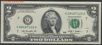 США 2 доллара 2009 G до 08.08.2015 21.00 мск - $2 US G7 09 obv