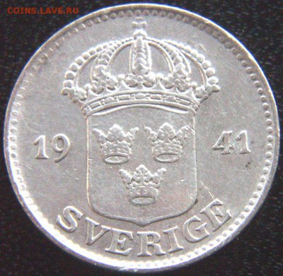 Швеция_25 эре серебром 1941(G); до 05.08_22.18мск - 10170