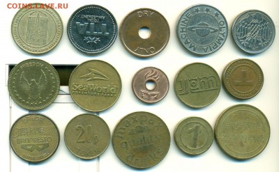 Жетоны иностранные, игровые и транспортные (15шт)- оценка - жетоны2