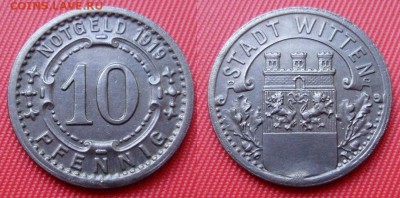 Нотгельд. Witten 10 пфеннигов 1919 до 11.08 22-00МСК - 2