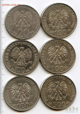 польша 20,50,100,500 злотых79-83,80-89г. - 230921