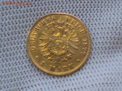 Саксония 5 Марок 1877. Золото. до 12.08.15 в 21.00 - RSCN3307.JPG