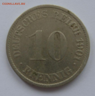Германия, иностранщина (наборы, на вес, евро), царизм, СССР. - 10 пф 1901 J - 1.JPG