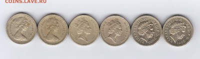 1 фунт (6), 50 пенсов (4) Великобритания до 14.08. 22:00 мск - 22