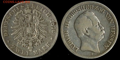 2 марки 1876 Гессен  до 18.08.15 в 22.00 МСК - Гессен