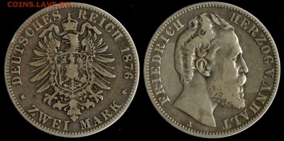 2 марки 1876 Ангальт до 18.08.15 в 22.00 МСК - Ангальт