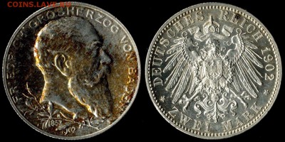 2 марки 1902 Баден 200 лет  до 18.08.15 в 22.00 МСК - 2 марки Баден 1902  200 лет