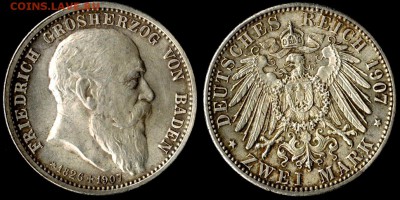 2 марки 1907 Баден на смерть  до 18.08.15 в 22.00 МСК - 2 марки Баден 1907  на смерть
