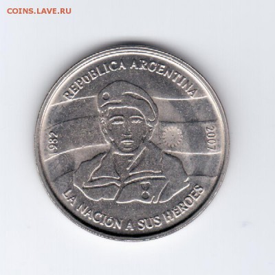 Аргентина 2 песо 2007 - оценка для продажи - 66