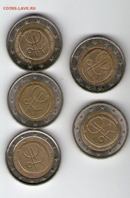2 евро разные (5 шт.) - 10r014