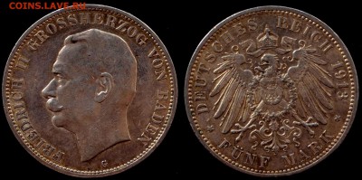 5 марок Баден 1913 есть блиц до 19.08.15г 22.00 МСК - 1913