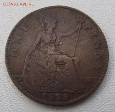 С РУБЛЯ Британия 1 пенни 1928 До 15.08.15 в 22:00 МСК - DSCF8336