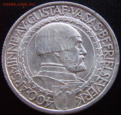 Швеция_памятные 2 кроны 1921. Отличное серебро; 18.08_22.00м - 10292