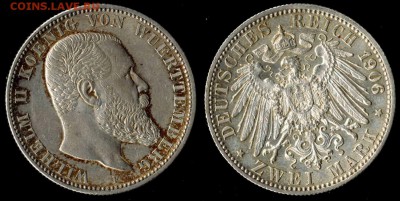2 марки 1906  Вюрттемберг до 22.08.15 в 22.00 МСК - 1906
