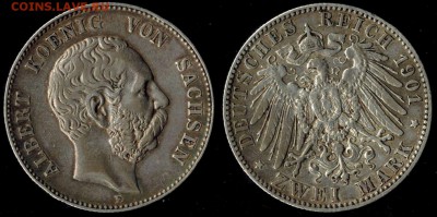 2 марки 1901  Саксония до 22.08.15 в 22.00 МСК - 1901
