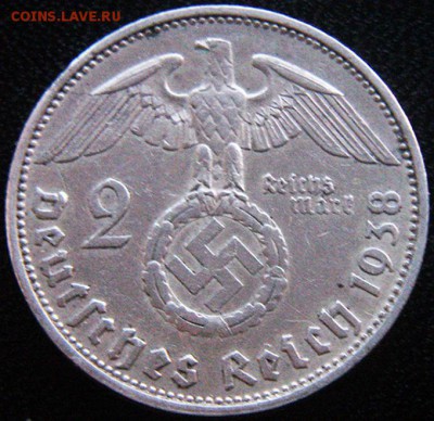 Германия. 3-й Рейх_2 рейхсмарки 1938(А); до 18.08_22.26мск - 10297