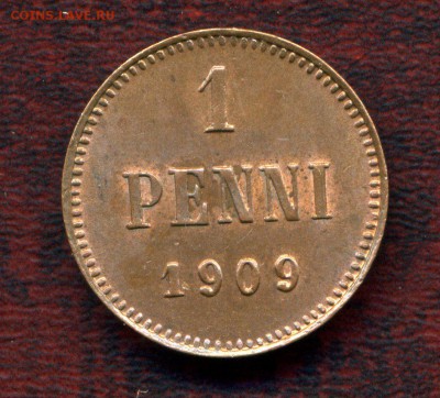 1 пенни 1909, 1915 гг. с ост. блеск. до 24.08.15. 22-00 мск. - 1 п.1909.р
