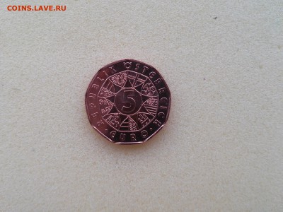 5 евро Австрии 2013 г. - Страна воды до 22.08.2015 г. - Цапля 2