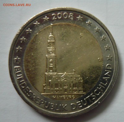 2 евро Федеральные земли Германии Гамбург(F)2008г - P1040635.JPG