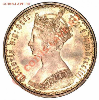 Флорин ставший первой в Англии десятичной монетой - 1853florinobv400