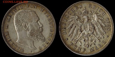 5 марок 1908 Вюрттемберг  до 22.08.15 г 22.00 мск - 1908