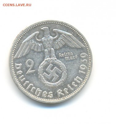 Аg. 3-й рейх 2 марки 1939 А. XF. до 23.08 22:00 - 11