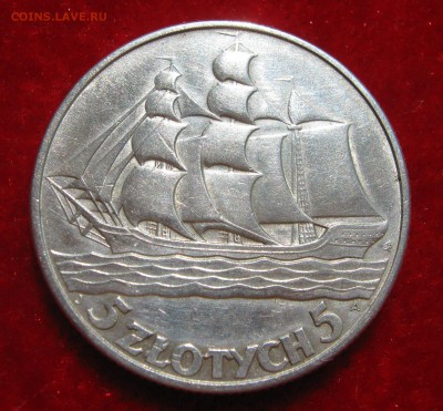 ПОЛЬША 5 злотых 1936. Парусник. ПРЕДПРОДАЖНАЯ. - 027.JPG