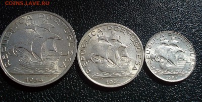 2.5 эскудо 1951-54 гг. Корабль Серебро - аверс.JPG