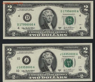 2 $ США 2003,-2шт D и J-000!до 22-00 мск 27.08.15 г. - 2дол -2шт 000