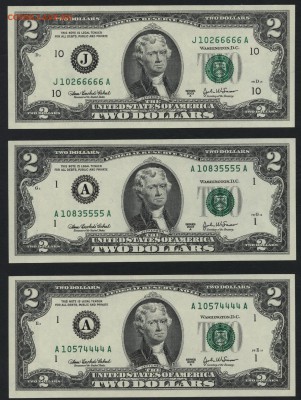 2 $ США 2003А и D,-3шт №№№!!до 22-00 мск 27.08.15 г. - 2дол  2003 -3шт