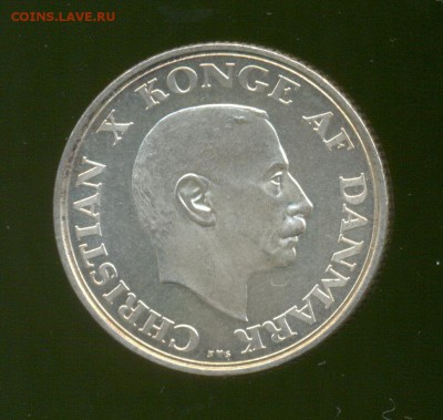 Ag. Дания 2 кроны 1937. 25 лет. UNC. до 27.08 22:00 - 1