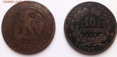 Франция, 10 сантимов 1855, 1897, до 30.08.15_22:00мск - 1