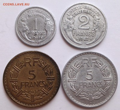 Франция, 4 монеты 1946 - 1947, до 30.08.15_22:00мск - 1
