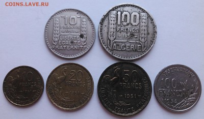 Франция, 6 монет 1948 - 1954, до 30.08.15_22:00мск - 1