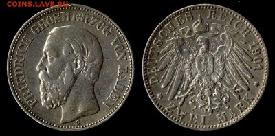 2 марки 1901 Баден до 01.09.15г 22.00 МСК - 1901