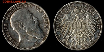 2 марки 1907 Баден до 01.09.15г 22.00 МСК - 1907