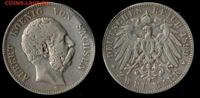 2 марки 1899 Саксония до 01.09.15г 22.00 МСК - 1899