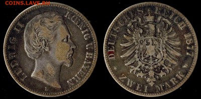 2 марки 1877 Бавария до 01.09.15г 22.00 МСК - 1877