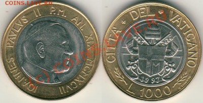 Ватикан, 1000 лир 1997 - до 21-00мск 11.08 - vat1997