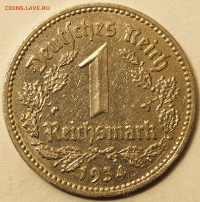 Германия. 1 Рейхсмарка 1934 J до 31.08.2015 в 22:00 - 1РейхсМарка1934_1.JPG