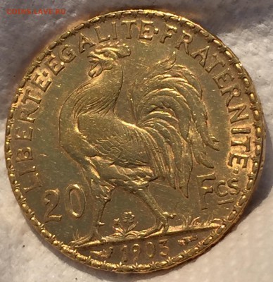 20 франков 1903г. Золото - image