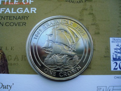 1 крона Гибралтар. Трафальгарская битва 2005 Конверт - DSC06656.JPG