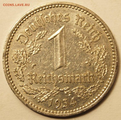 Германия. 1 Рейхсмарка 1934 A до 02.09.2015 в 22:00 - 1Рейсмарка1934_А_1.JPG