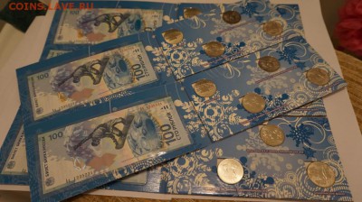 АЛЬБОМ СОЧИ 4 МОНЕТЫ + КУПЮРА UNC! - 27945753