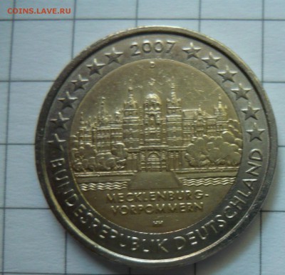 2 евро 2007г. Германия Федеральные земли-Передняя Померания - P1040674.JPG