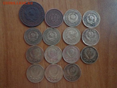 Ранние Советы копейки 14шт пол копейки 1925г - DSC03461.JPG